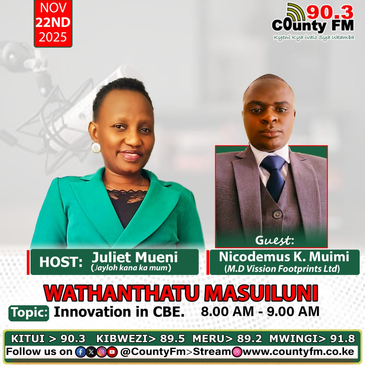 ON AIR WITH COUNTY FM